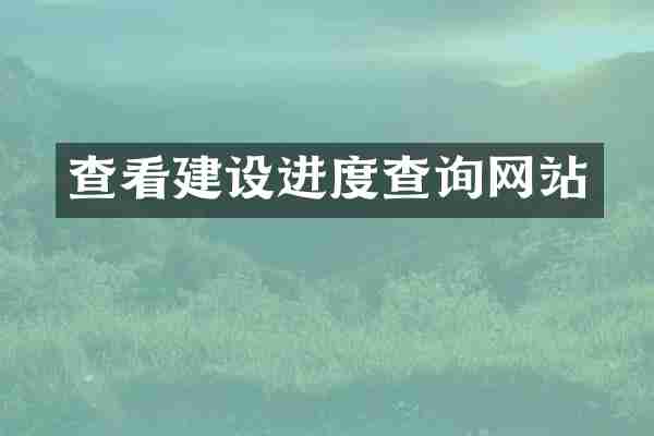 查看建设进度查询网站