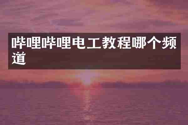 哔哩哔哩电工教程哪个频道
