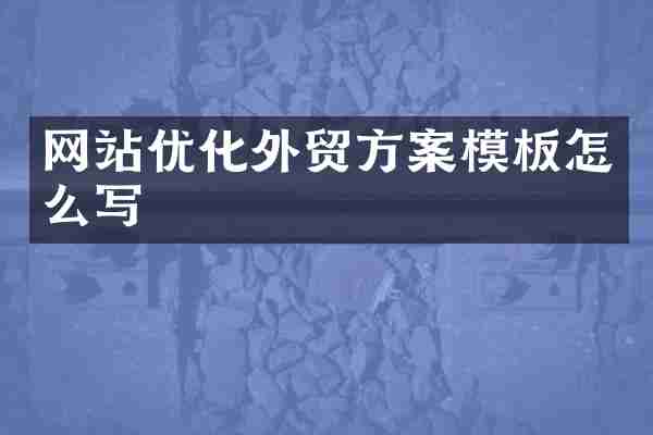 网站优化外贸方案模板怎么写