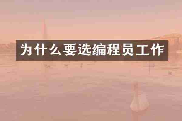 为什么要选编程员工作