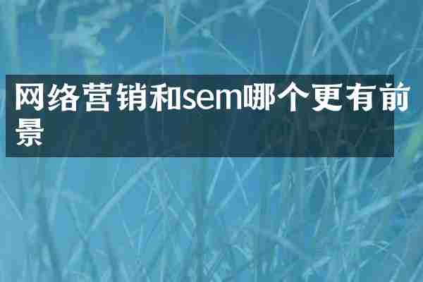 网络营销和sem哪个更有前景