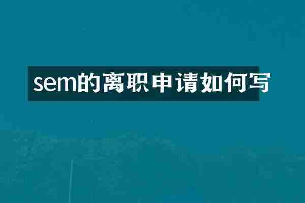 sem的离职申请如何写