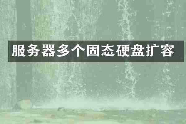 服务器多个固态硬盘扩容