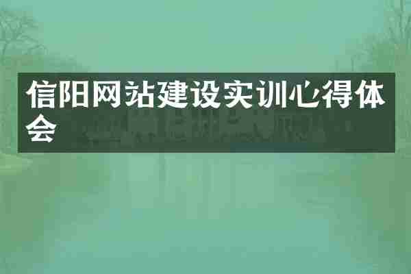 信阳网站建设实训心得体会
