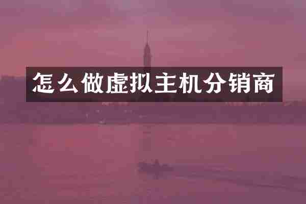 怎么做虚拟主机分销商