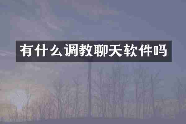 有什么调教聊天软件吗