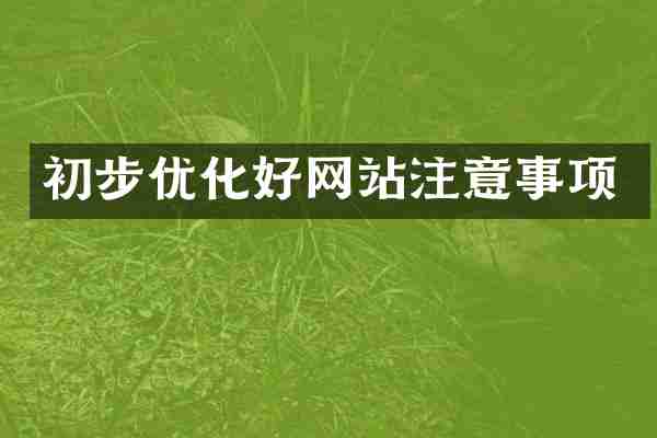 初步优化好网站注意事项