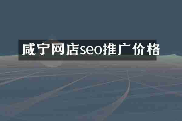 咸宁网店seo推广价格