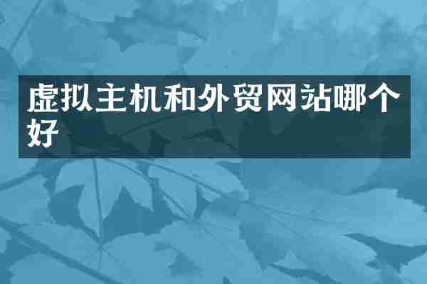 虚拟主机和外贸网站哪个好