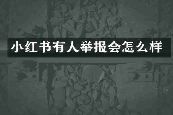 小红书有人举报会怎么样