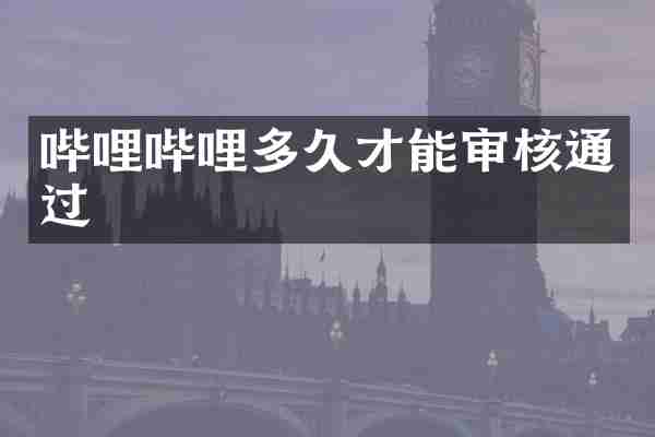 哔哩哔哩多久才能审核通过