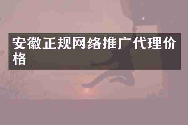 安徽正规网络推广代理价格