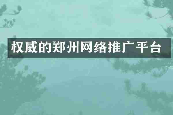 权威的郑州网络推广平台