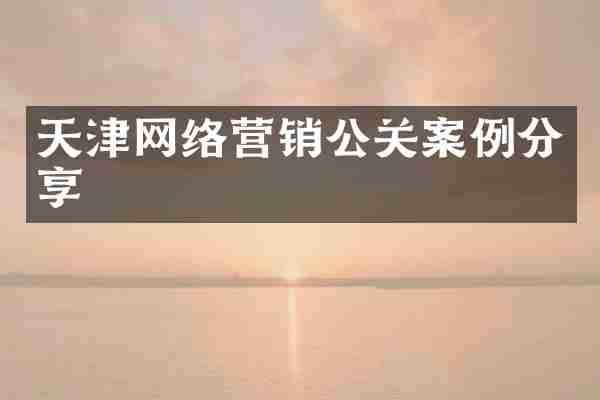 天津网络营销公关案例分享