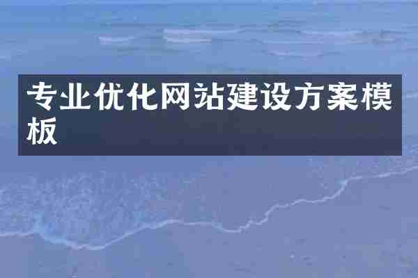 专业优化网站建设方案模板