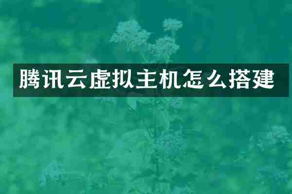 腾讯云虚拟主机怎么搭建