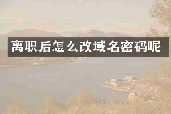 离职后怎么改域名密码呢