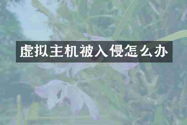 虚拟主机被入侵怎么办