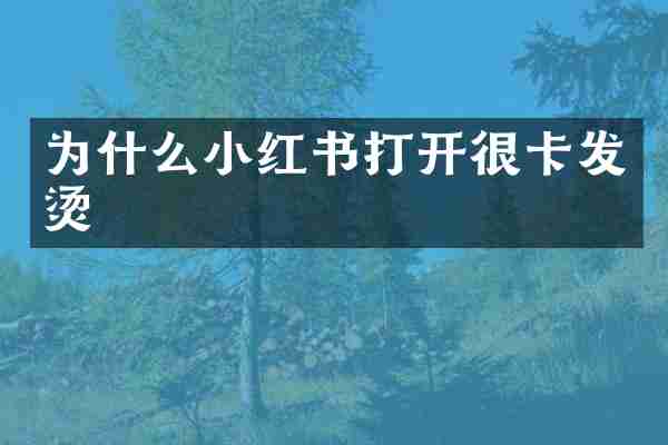 为什么小红书打开很卡发烫