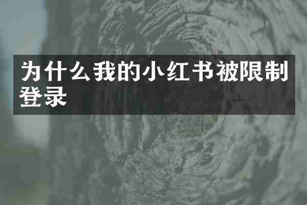 为什么我的小红书被限制登录