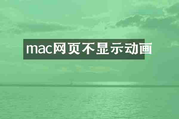 mac网页不显示动画