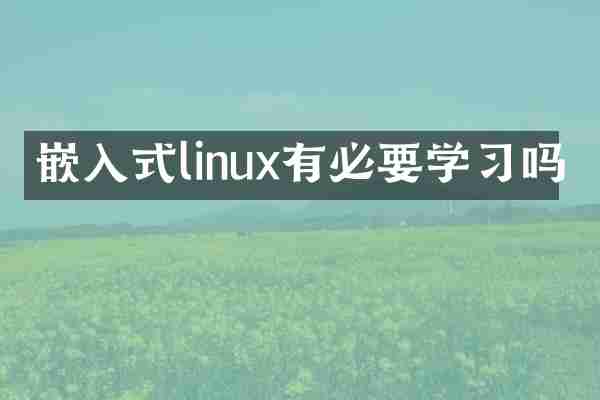 嵌入式linux有必要学习吗