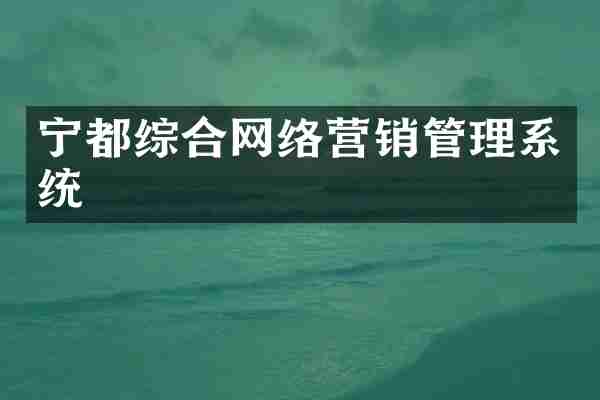 宁都综合网络营销管理系统