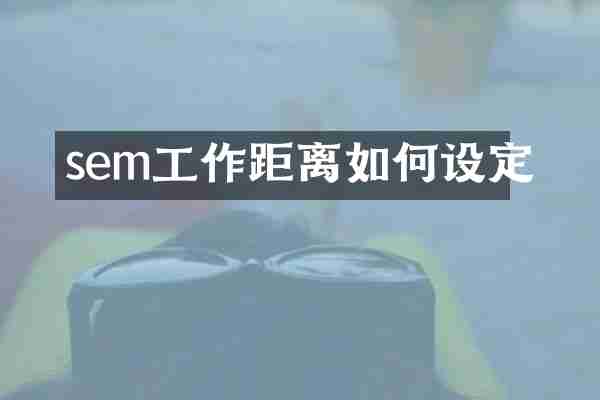 sem工作距离如何设定