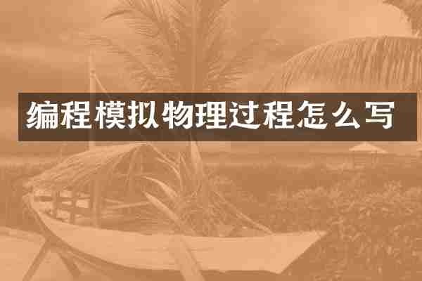 编程模拟物理过程怎么写