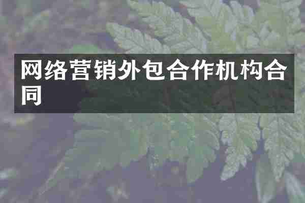 网络营销外包合作机构合同