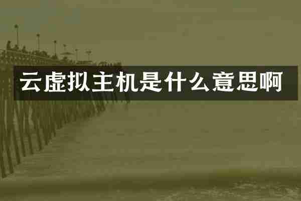 云虚拟主机是什么意思啊