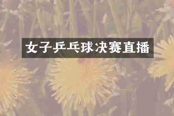 女子乒乓球决赛直播