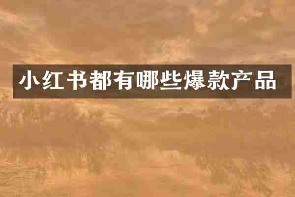 小红书都有哪些爆款产品