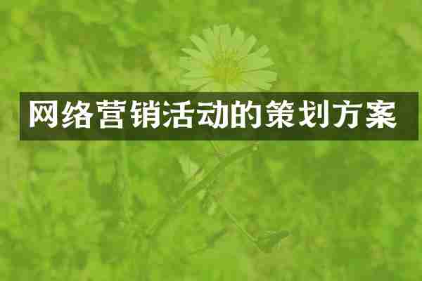 网络营销活动的策划方案