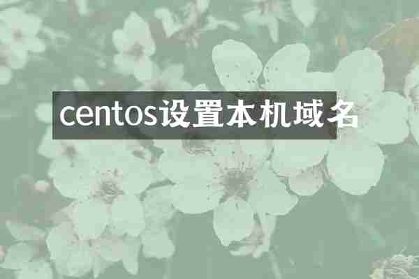 centos设置本机域名