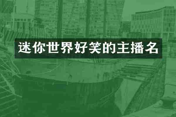 迷你世界好笑的主播名