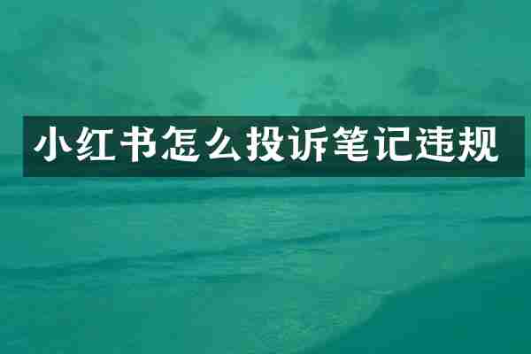 小红书怎么投诉笔记违规