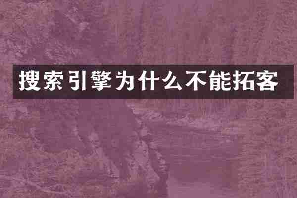 搜索引擎为什么不能拓客