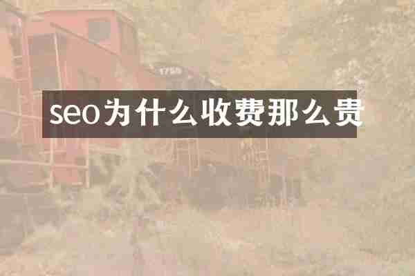seo为什么收费那么贵