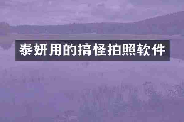 泰妍用的搞怪拍照软件