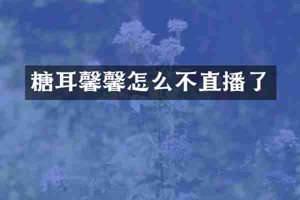 糖耳馨馨怎么不直播了