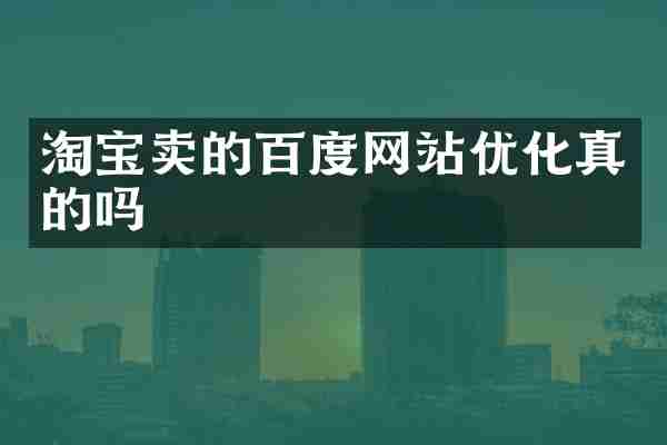 淘宝卖的百度网站优化真的吗
