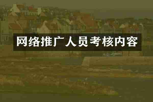 网络推广人员考核内容