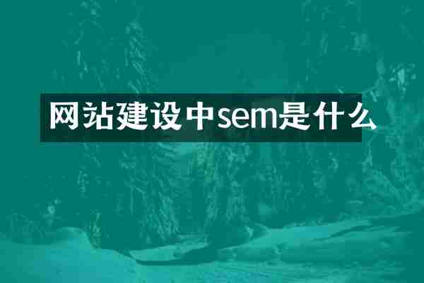 网站建设中sem是什么
