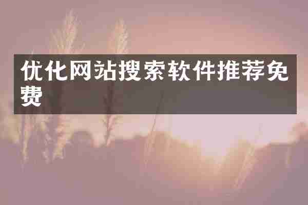 优化网站搜索软件推荐免费