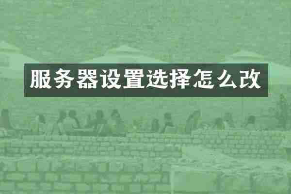 服务器设置选择怎么改