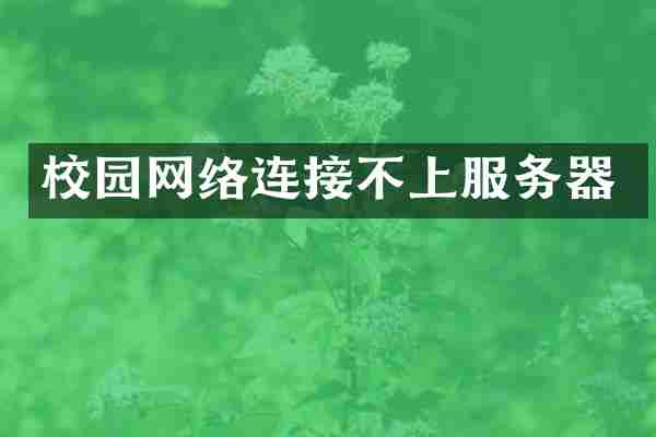 校园网络连接不上服务器
