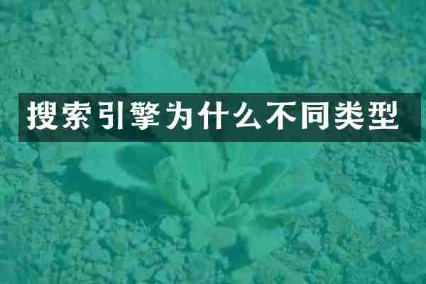 搜索引擎为什么不同类型