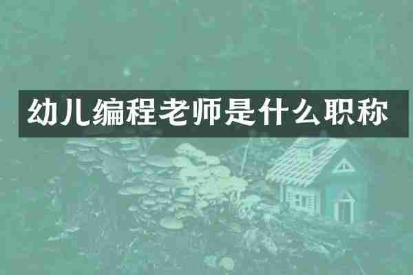幼儿编程老师是什么职称