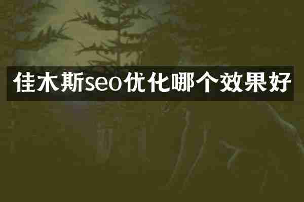 佳木斯seo优化哪个效果好